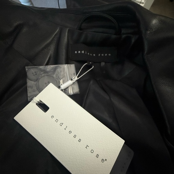 Endless Rose Black Faux Leather Blazer - Picture 7 of 9